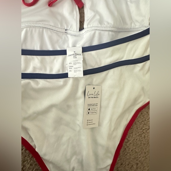 CUPSHE Red White & Blue Cutout One-Piece - Picture 6 of 8